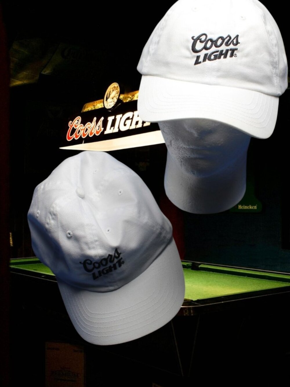 2X Coors Light Beer Football Hat Baseball Cap  White Adjustable Beer
